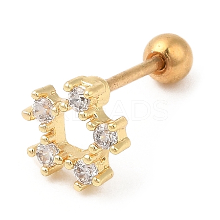 Brass Micro Pave Clear Cubic Zirconia Stud Earrings LS-EJEW-L265-05G-1