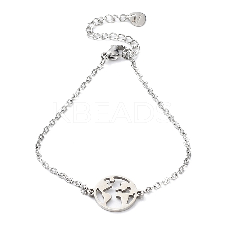 Tarnish Resistant 201 Stainless Steel Link Bracelets with Cable Chains BJEW-P297-01P-C-1
