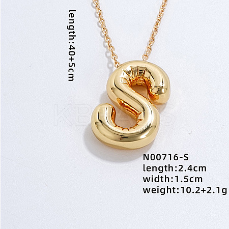 Stainless Steel Party Balloon Letter Pendant Cable Chain Necklaces for Women YF1942-19-1