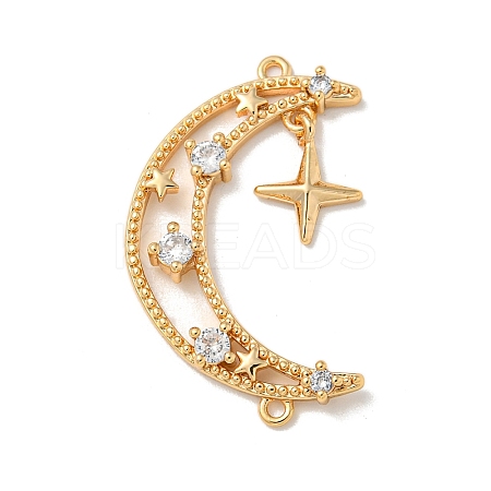 Brass Micro Pave Clear Cubic Zirconia Pendants KK-K378-01G-02-1