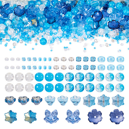 Transparent Spray Paint & Baking Paint Crackle Glass Beads GLAA-TA0003-45-1
