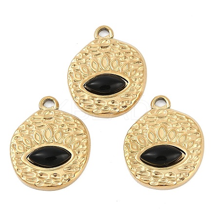 Natural Black Onyx(Dyed & Heated) Flat Round Pendants STAS-I325-139G-1