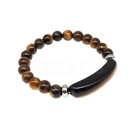 Natural Tiger Eye Bead Stretch Bracelets for Women Men MZ7269-12-1
