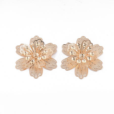 Brass Cabochon Rhinestone Settings KK-S353-023LG-1