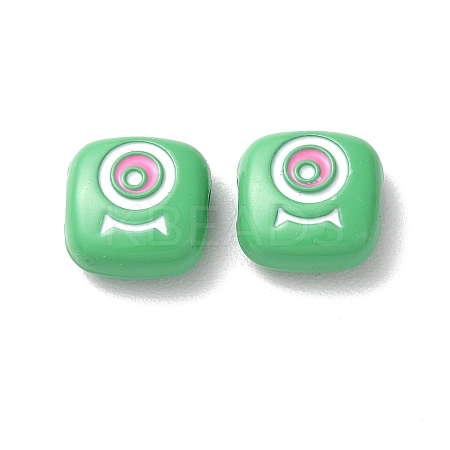 Spray Painted Alloy Enamel Beads PALLOY-M215-15C-1