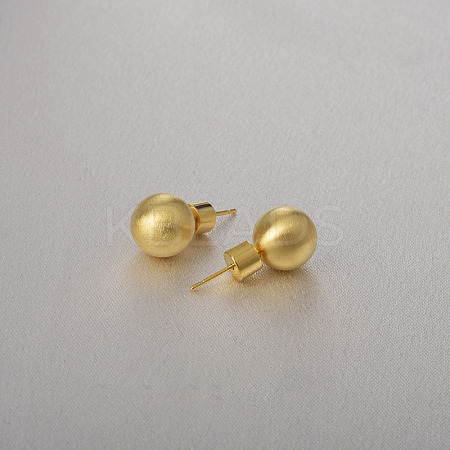 Round Ball Drawbench Brass Ear False Plugs for Women EJEW-G391-24D-G-1