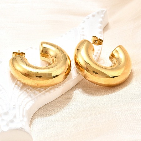 Ion Plating(IP) 316 Surgical Stainless Steel Stud Earrings for Women LS-EJEW-C053-02G-1