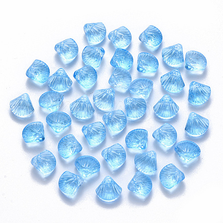 Transparent Spray Painted Glass Beads LS-GLAA-T016-04D-1