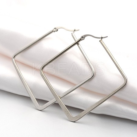 304 Stainless Steel Angular Hoop Earrings EJEW-P066-02C-1