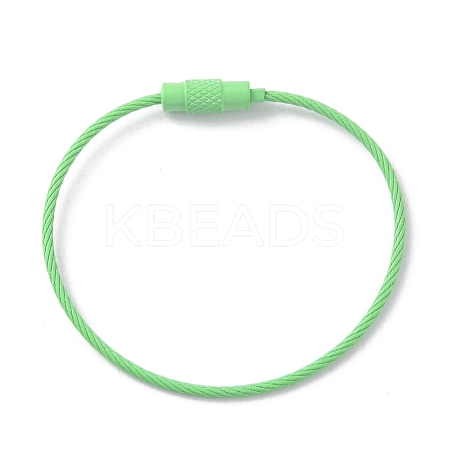 Baking Paint Stainless Steel Cable Wire Keychain AJEW-WH0413-15Q-1
