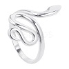 Non-Tarnish 201 Stainless Steel Snake Wrap Open Cuff Ring for Women LS-FIND-PW0004-63P-1