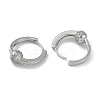 Clear Cubic Zirconia Heart Hoop Earrings EJEW-L292-009P-2