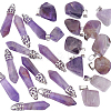 24Pcs 2 Styles Natural Amethyst Pendants G-UN0001-12C-7