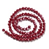 Opaque Solid Color Electroplate Glass Beads Strands GLAA-F029-P4mm-C01-2