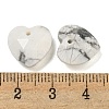 Natural Howlite Faceted Heart Charms G-G123-01I-3