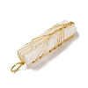 Copper Wire Wrapped Natural Selenite Big Pendants KK-E086-01G-4