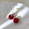 Zinc Alloy Resin Cherry Stud Earrings ZW7024-2-1
