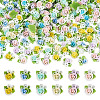 200Pcs Flower Opaque Resin Cabochons CRES-TA0001-73-2