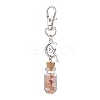 Glass Wishing Bottle with Gemstone Chip inside Pendant Decorations HJEW-JM01991-2