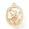 Brass with K9 Glass & Rhinestone Pendants KK-C024-08KCG-02-2