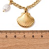 304 Stainless Steel Shell Shape Dolphin Turtle Pendant Necklaces for Women NJEW-F346-06G-5