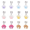 12Pcs 6 Colors Cat Paw Print Resin Stethoscope Pendant Decorations HJEW-OC00161-6