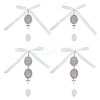 Tibetan Style Alloy & Glass Oval Photo Bouquet Hanging Ornaments HJEW-HY0001-11-1
