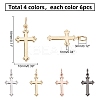 24Pcs 4 Colors Brass Pendants KK-PH0003-77-4