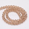 Faceted(32 Facets) Round Glass Beads Strands X-EGLA-J042-4mm-21-2