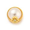 Rack Plating Brass Pave Clear Cubic Zirconia Half Round Multi-Strand Links KK-P277-32G-1