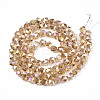 Electroplate Transparent Glass Beads Strands EGLA-T019-06A-2