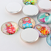 Russian Girl Doll Printed Glass Cabochons GGLA-A002-10mm-JJ-3