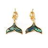 Natural Paua Shell Whale Tail Pendants KK-G538-37G-1