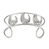 Non-Tarnish 304 Stainless Steel Wide Hollow Textured Opaen Cuff Bangles BJEW-Q348-07P-01-3