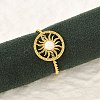 304 Stainless Steel Enamel Cuff Rings for Women RJEW-G338-01G-01-1