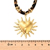 304 Stainless Steel Pendant Leopard Print Flannel Cord Necklaces NJEW-K289-01A-G-3