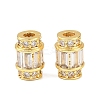 Brass Micro Pave Clear Cubic Zirconia Beads KK-C142-10G-1