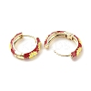 Daisy Flower Enamel Hoop Earrings EJEW-G290-01G-D-2