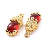 Alloy with Glass Imitation Jade Pendants FIND-G047-06G-01-2