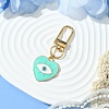 Heart with Evil Eye Alloy Enamel Pendant Decorations HJEW-YW00017-05-1