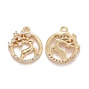 Rack Plating Brass Micro Pave Clear Cubic Zirconia Charms KK-E267-09LG-2