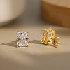 925 Sterling Silver Micro Pave Clear Cubic Zirconia Stud Earrings EJEW-G443-06G-2