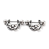 Hollow Cross 316 Surgical Stainless Steel Shield Barbell Hoop Earrings EJEW-Z050-55AS-1