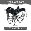 Rhinestone & Rhinestone Glass & Imitation Pearl & Embroider Thread Iron on/Sew On Patches PATC-WH0023-42-2
