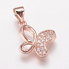 Brass Cubic Zirconia Pendants ZIRC-K070-22RG-1