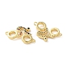 Rack Plating Brass Colorful Cubic Zirconia Bicycle Connector Charms KK-C084-17G-2