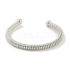 Non-Tarnish Telephone Wire Style 304 Stainless Steel Cuff Bangles BJEW-P331-05P-2