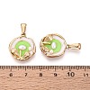 304 Stainless Steel & Enamel & ABS Imitation Pearl Pendants STAS-T072-89A-G-3