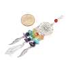 Chakra Natural & Synthetic Gemstone Chips & Alloy Pendant Decorations HJEW-FS00024-2