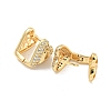 Heart Brass Pave Clear Cubic Zirconia Hoop Earrings EJEW-M258-22G-2